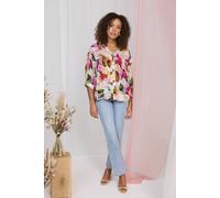 Izabel London Floral Pocket Patch Straight Fit Jeans - Blue - 18