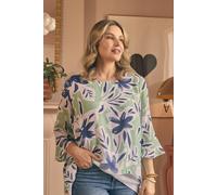 Izabel London Floral Print Layered Relaxed Tunic Top - Green - 12