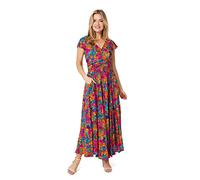 Floral Ruched Front Maxi Dress Izabel London Pink 12