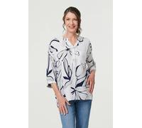 Izabel London Women's Floral Sequin Detail Relaxed Blouse in White | Size: 10 Izabel London White 10