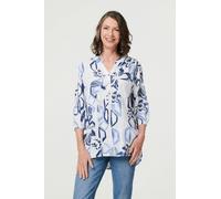 Izabel London Floral Sequin Embellished Blouse Top - 8 - White