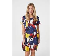 Izabel London Floral Short Sleeve Shift Dress In Blue Blue 12