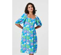 Izabel London Women's Floral Square Neck Knee Length Dress in Green | Size: 12 Izabel London Green 12