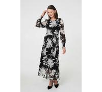 Izabel London Women's Floral Tie Waist Layered Maxi Dress | Size: 14 Izabel London Multicolor 14