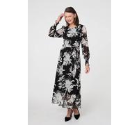 Izabel London Floral Tie Waist Layered Maxi Dress Multi