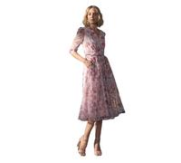 Izabel London Floral Wrap Front Tea Dress - Red - 18
