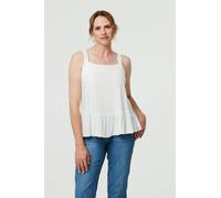 Izabel London Women's Frill Hem Sleeveless Wide Strap Top in White | Size: 18 Izabel London White 18