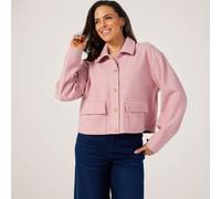 Izabel London Front Pocket Collared Jacket OATMEAL SIZE 10