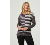 Izabel London Women's Geo Print Drop Shoulder Sweatshirt in Grey | Size: 12 Izabel London Grey 12