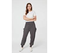 Izabel London Women's Geo Print Pocket Detail Pants in Blue | Size: 8 Izabel London Blue 8