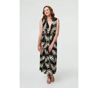 Izabel London Women's Geo Print Sleeveless Maxi Dress in Black | Size: Large/XL Izabel London Black L/XL