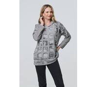 Graphic Print Cut Out Layer Hoodie Izabel London Silver 8-10