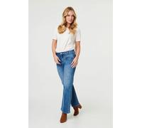 Izabel London Heart Pocket Detail Straight Leg Jeans - 14 - Blue