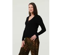 Izabel London Heart Textured Slim Long Sleeve Cardigan - 16 - Black