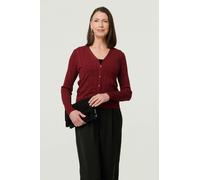 Izabel London Heart Textured Slim Long Sleeve Cardigan - 18 - Red