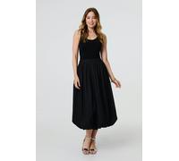 Izabel London High Waist Elasticated Midi Bubble Skirt - Black - 8