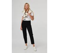 Izabel London High Waist Slim Fit Cropped Jeans In Black Black 10
