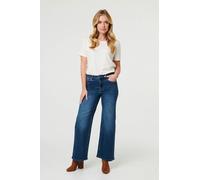 Izabel London High Waist Wide Leg Jeans - 8 - Blue