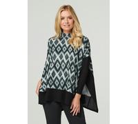Izabel London Ikat Print High Neck Oversized Top - Green - 14