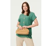 Izabel London Layered Hem Short Sleeve Tunic Top - 14 - Green