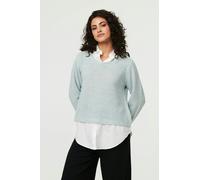 Izabel London Women's Layered Long Sleeve Shirt Jumper Top in Blue | Size: 12 Izabel London Blue 12