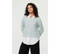 Izabel London Women's Layered Long Sleeve Shirt Jumper Top in Blue | Size: 16 Izabel London Blue 16