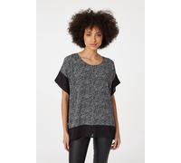 Izabel London Leopard Print Poncho Blouse Top In Black Black 10