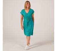 Izabel London Linen Blend Faux Shirt Dress with Belt GREEN SIZE 10