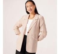 Izabel London Linen Blend Stripe Blazer BROWN STRIPE SIZE 10