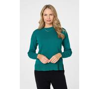 Izabel London Long Sleeve Split Hem Slim Jumper - 10 - Green