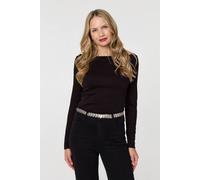 Izabel London Women's Metallic Coin Detail Skinny Belt in Silver Izabel London Silver One Size