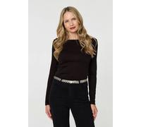 Izabel London Women's Metallic Coin Detail Skinny Belt in Silver Izabel London Silver One Size