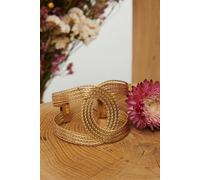 Izabel London Metallic Twist Texture Wide Bracelet