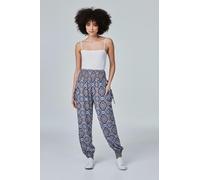 Izabel London Mosaic Print Harem Pants In Blue Blue 10