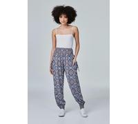Izabel London Mosaic Print Harem Pants In Blue Blue 8
