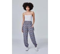 Izabel London Mosaic Print Harem Pants In Blue Blue 8