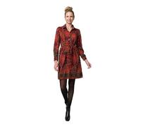 Izabel London Mosaic Print Long Sleeve Short Shirt Dress for Women UK with a tie Waist and Collar. Pink