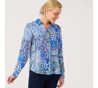 Izabel London Mosaic Print Shirt BLUE MULTI SIZE 10
