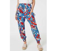 Izabel London Tropical Leaf Print Harem Pants - Blue - 10