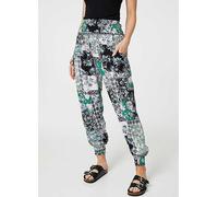 Izabel London Multi White Patchwork Tassel High Waist Harem Pants White Multi