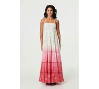 Izabel London Women's Ombre Print Tiered Sleeveless Maxi Dress in Pink | Size: 10 Izabel London Pink 10