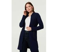 Izabel London Open Front Longline Coatigan - 16 - Navy
