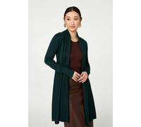 Izabel London Open Front Longline Relaxed Cardigan - 12 - Green
