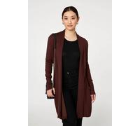 Izabel London Open Front Longline Relaxed Cardigan - 16 - Brown