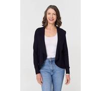Izabel London Open Front Relaxed Waterfall Cardigan - 10 - Navy