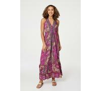 Izabel London Women's Paisley Halter Neck Maxi Dress in Pink | Size: 8 Izabel London Pink 8