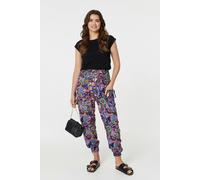 Izabel London Paisley Tassel Pocket Harem Pants - Black - 8