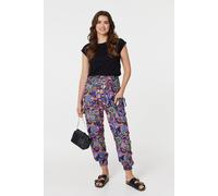 Izabel London Paisley Tassel Pocket Harem Pants - Black - 8