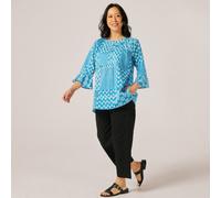 Izabel London Patchwork Blouse BLUE SIZE 10