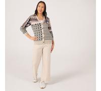 Izabel London Patchwork Cardigan BEIGE LARGE